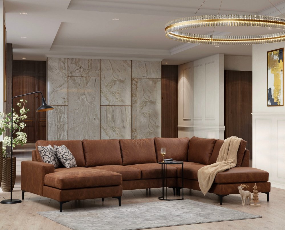 Rohová sedacia súprava / Rohová pohovka Porto Corner (CHL-02-C-EOT) - Camel