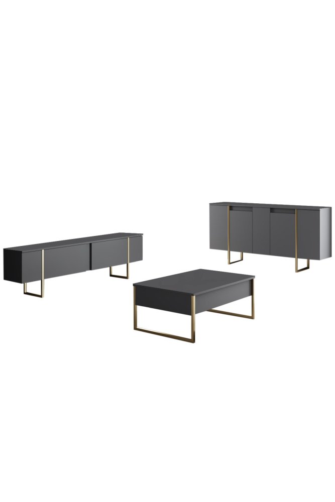 Konzolový stolek Luxe - Anthracite, Gold (obrázek 5)