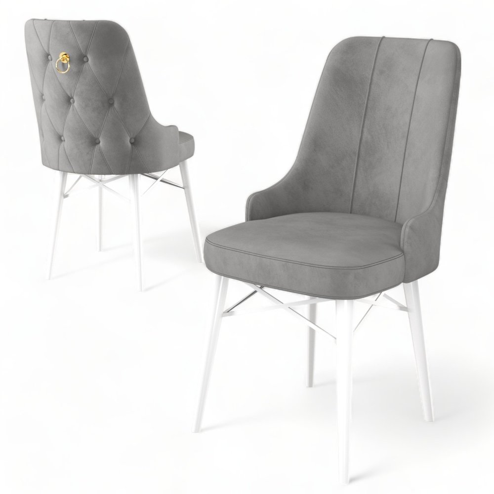 Sada židlí (4 kusy) Pare - Grey, White (obrázek 4)