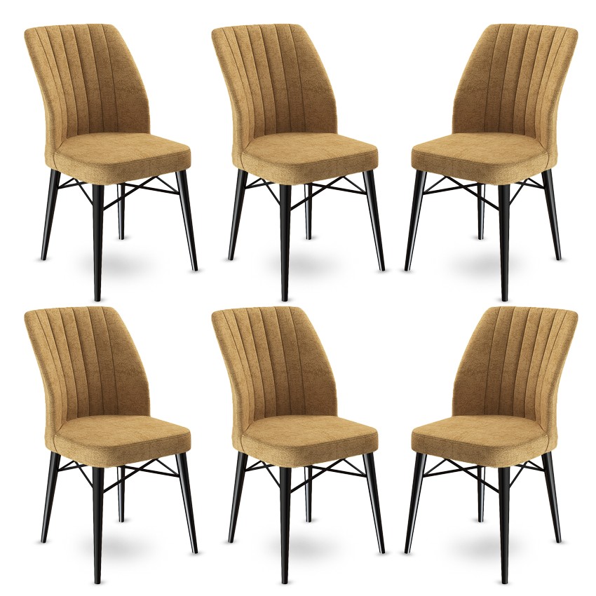 Súprava stoličiek (6 kusov) Flex - Cappuccino, Black