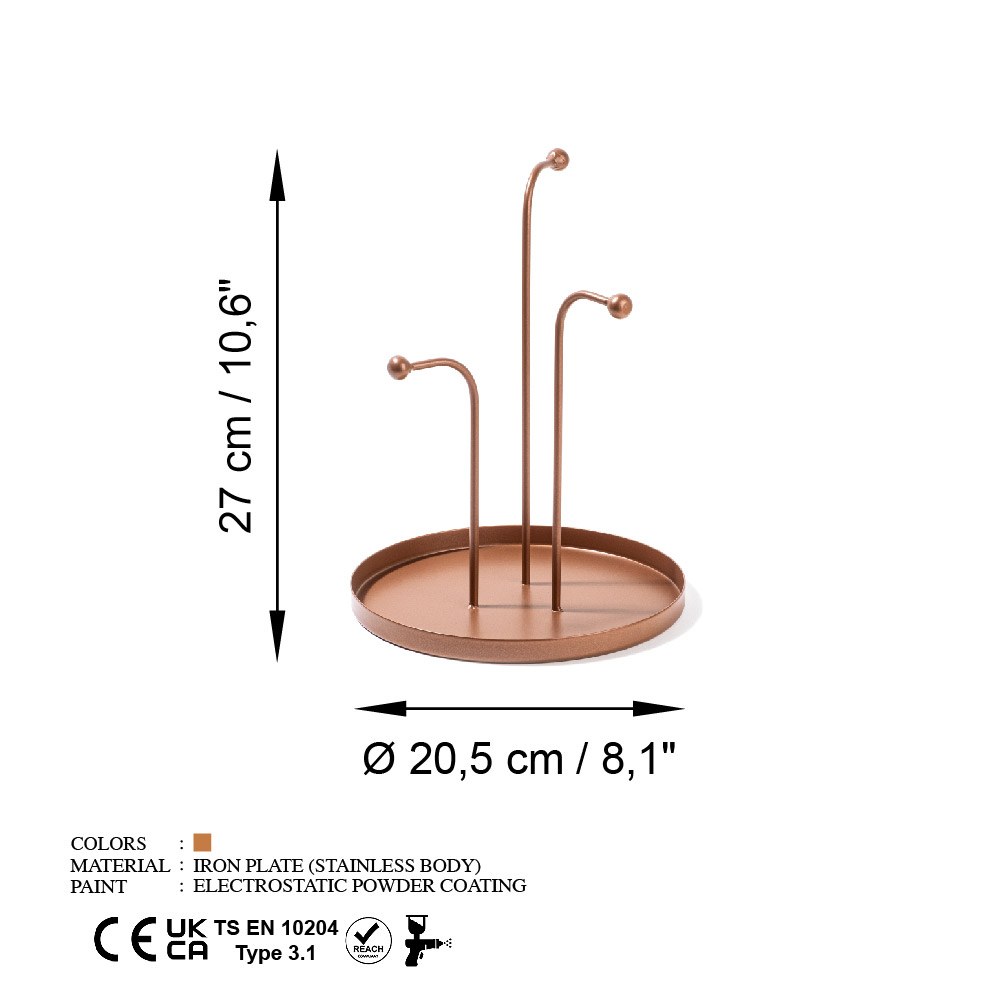 Dekorativní kovový doplněk Leros-A - Copper (obrázek 3)