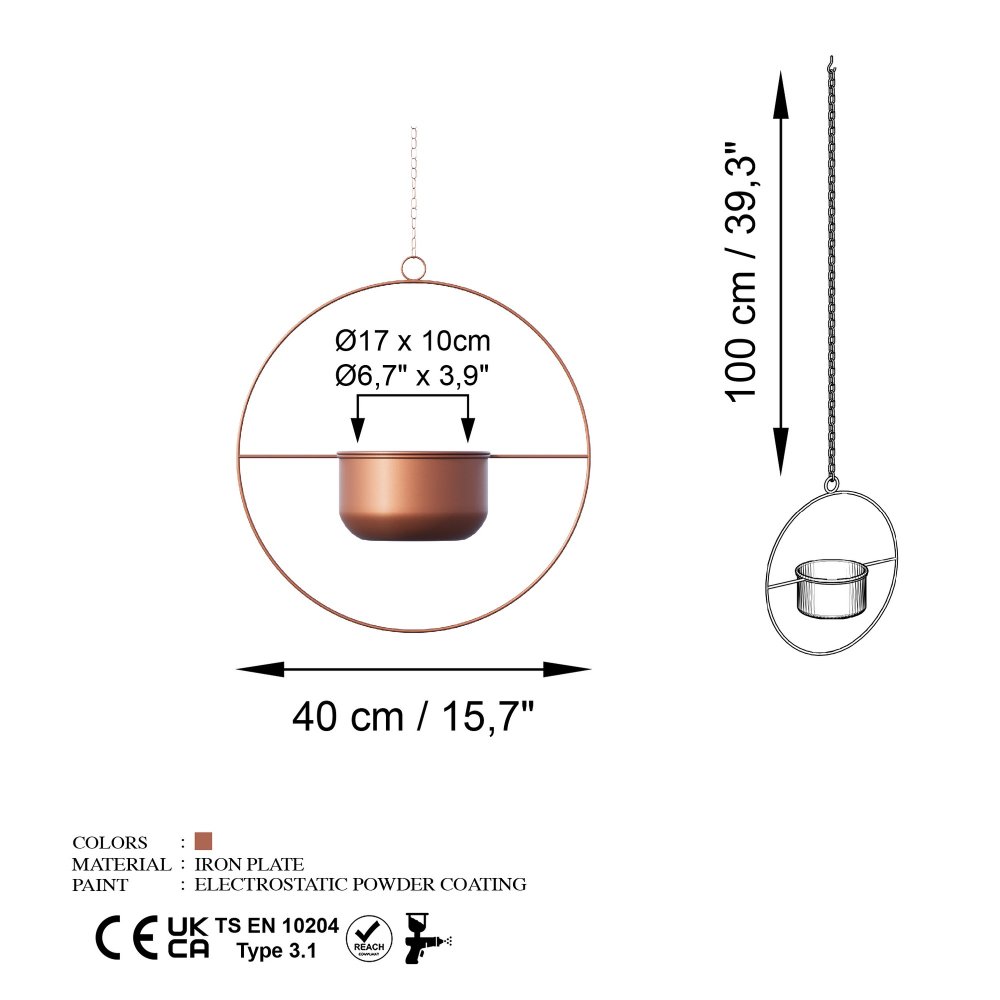 Dekorativní květináč Payanda - Copper (obrázek 3)