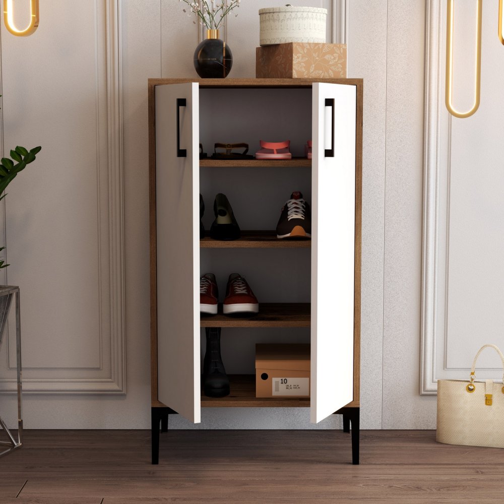 Botník Prag - Walnut, White (obrázek 5)
