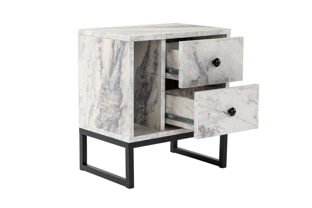 Noční stolek Glimmer - Fressia Marble, Black (obrázek 4)