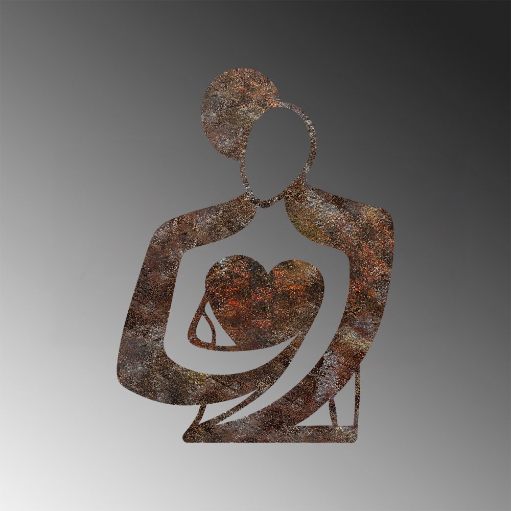 Dekorativní kovový doplněk na zeď Rusty Hug (obrázek 4)