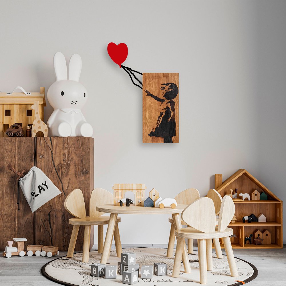 Dekoratívny drevený doplnok na stenu Banksy - 15