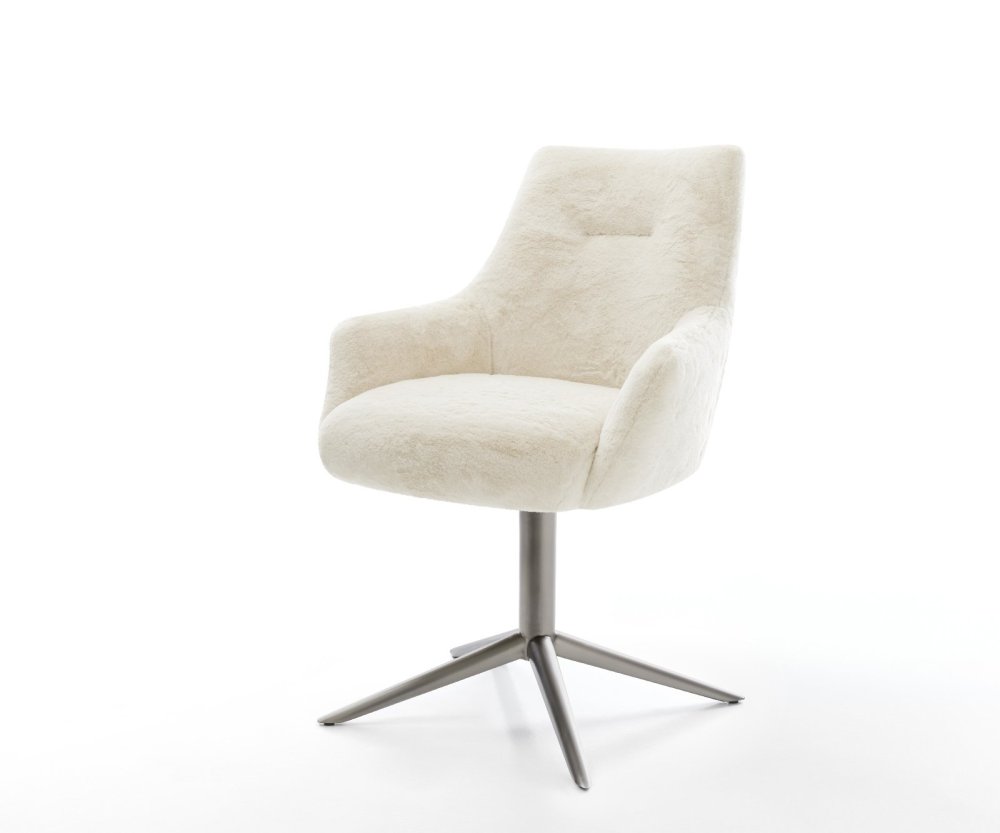 Jedálenská stolička Alja-Flex s opierkami plyšový manšester krémovo