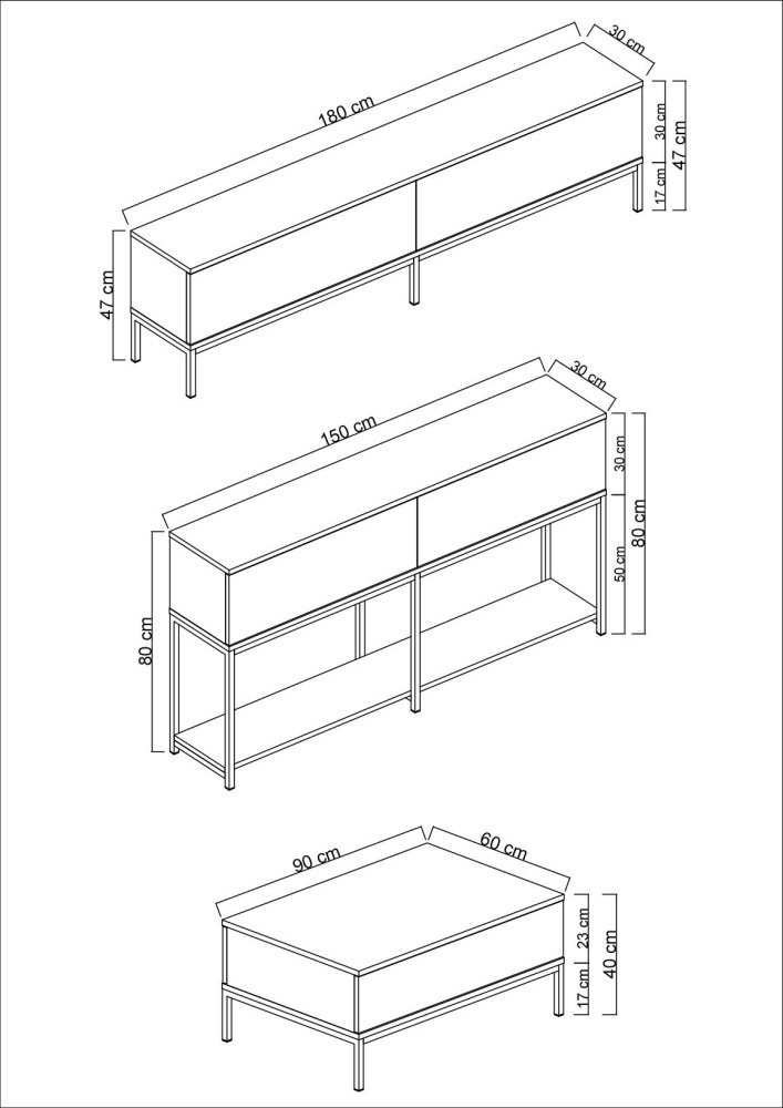 Living Room Furniture Set Lord - Black, White (obrázek 3)