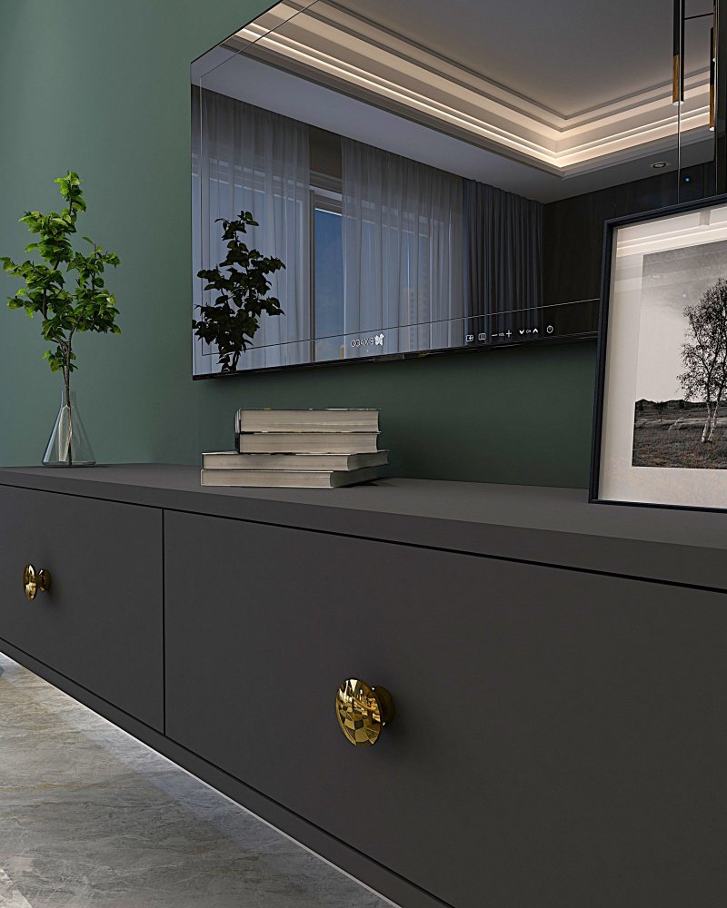 TV stolek Zuzu 120 - Anthracite, Gold (obrázek 5)