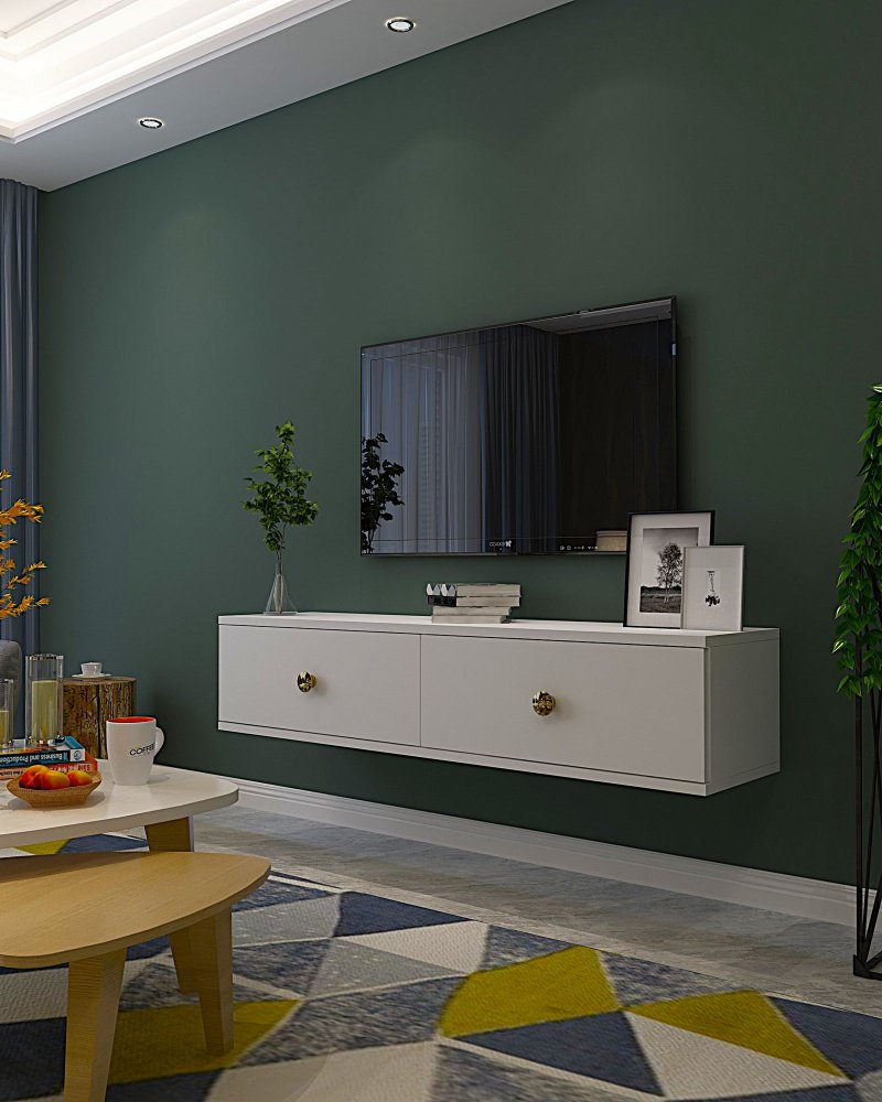 TV stolík Zuzu 120 - White, Gold