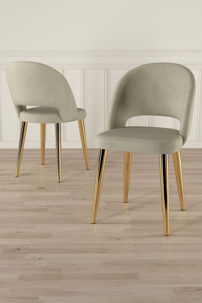 Súprava stoličiek (6 kusov) Pane - Cream, Gold