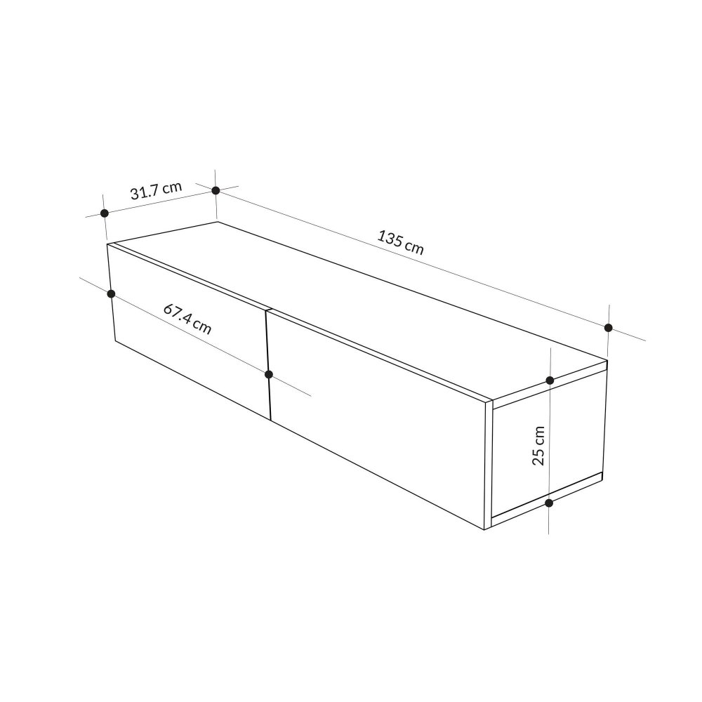 TV stolek Francy 135 - Sapphire Oak, White (obrázek 3)
