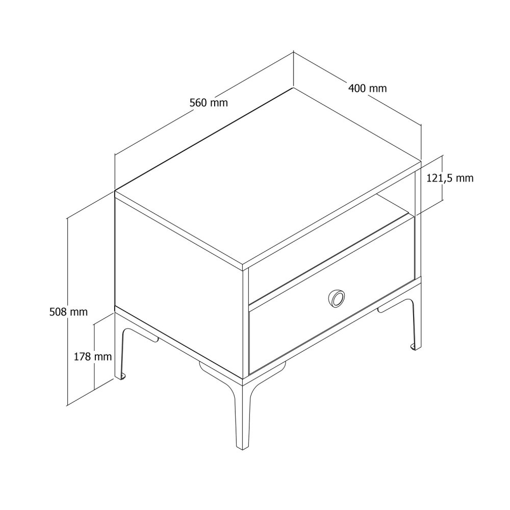 Noční stolek Lizbon 531 - Walnut, White (obrázek 3)