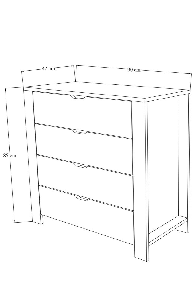 Komoda Nisan 1600-026 - White, Walnut (obrázek 3)