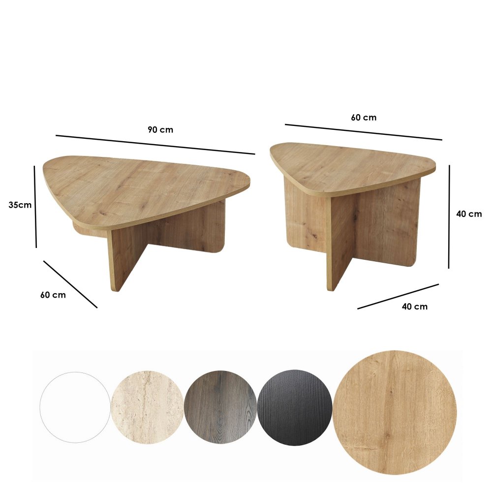 Sada konferenčních stolků Ballare Set - Sapphire Oak (obrázek 3)