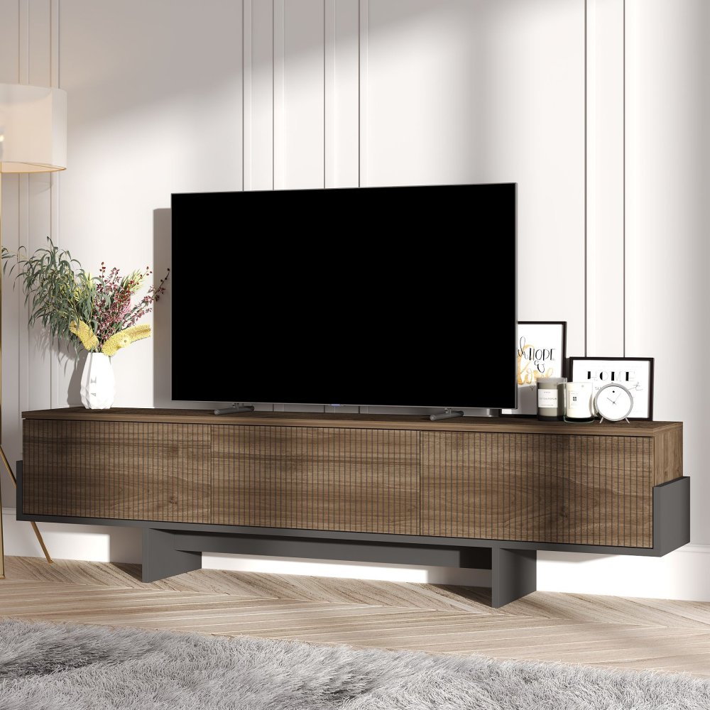 TV stolík Hege - Walnut, Black