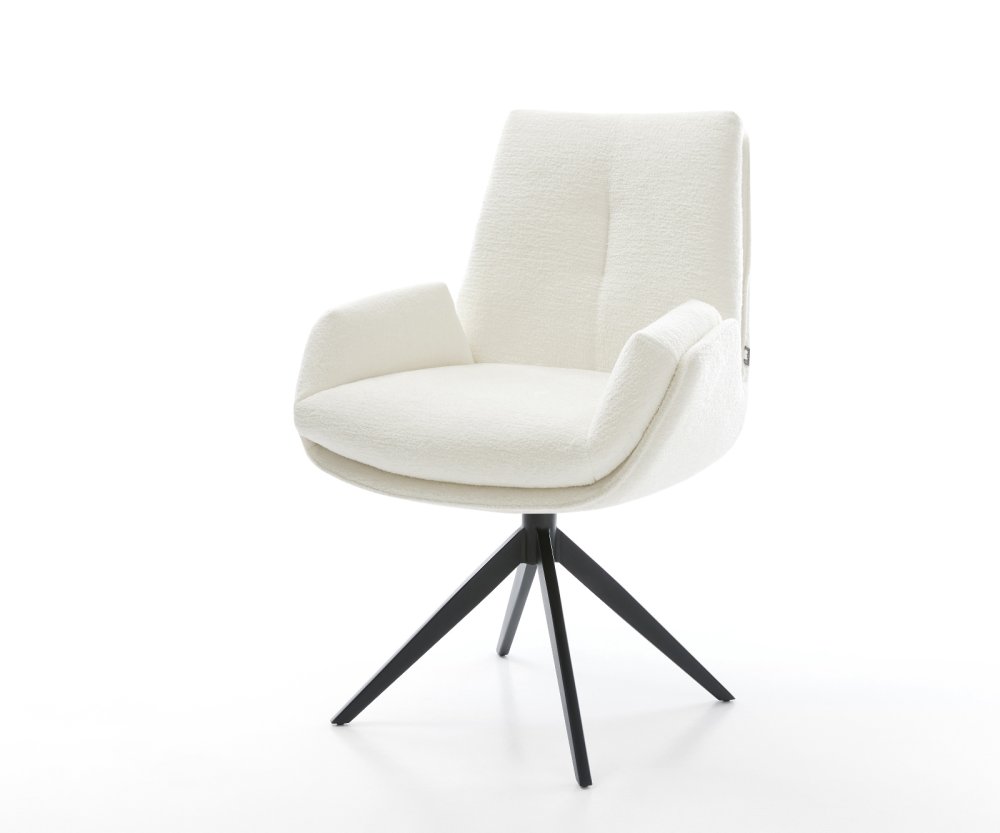 Jedálenská stolička Clea-Flex bouclé mäkký béžová krížová podstava