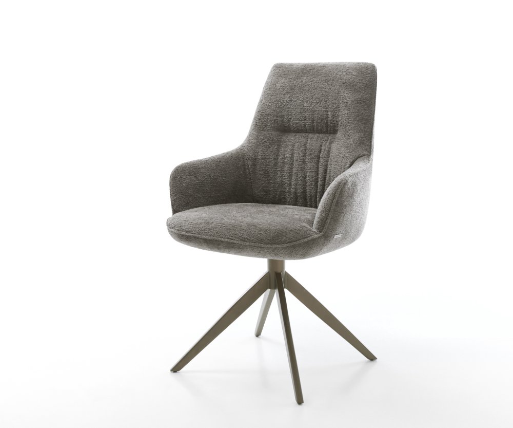 Jedálenská stolička Zelia-Flex s opierkami bouclé mäkký tmavobéžová