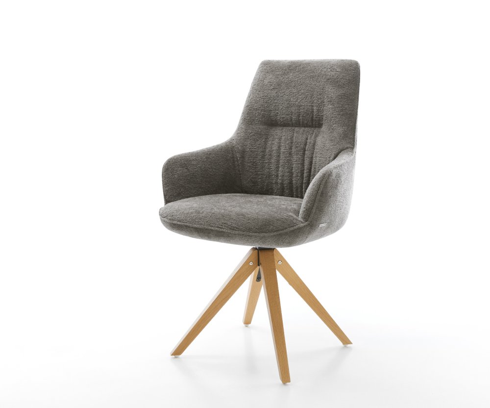 Jedálenská stolička Zelia-Flex s opierkami bouclé mäkký tmavobéžová