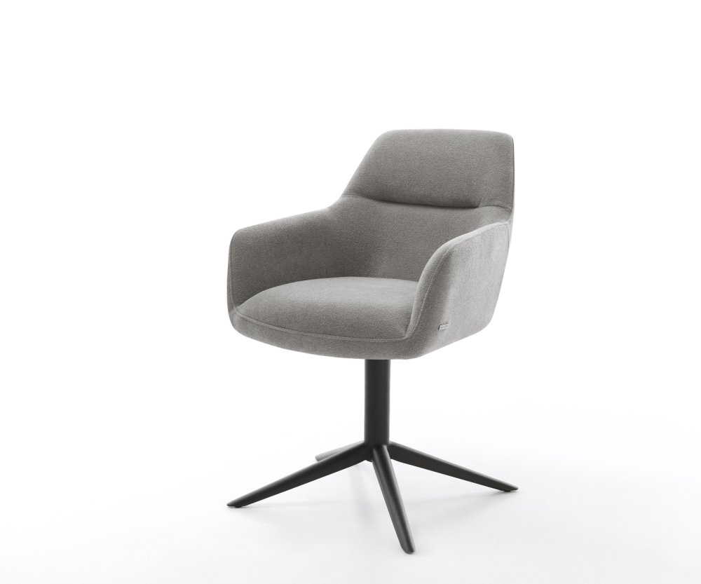 Jedálenská stolička Pejo-Flex štruktúrovaná látka mäkký sivá krížová