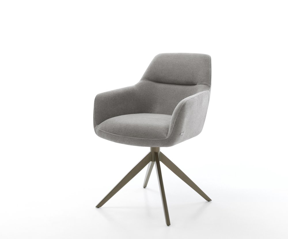 Jedálenská stolička Pejo-Flex štruktúrovaná látka mäkký sivá krížová