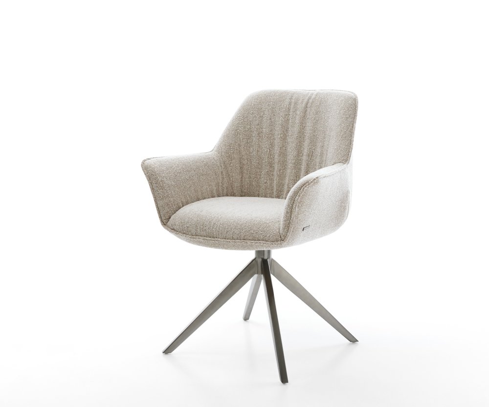 Jedálenská stolička Keila-Flex s opierkami tkanina mäkká béžová