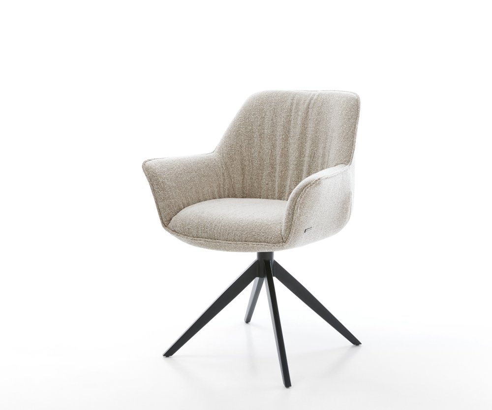 Jedálenská stolička Keila-Flex s opierkami tkanina mäkká béžová