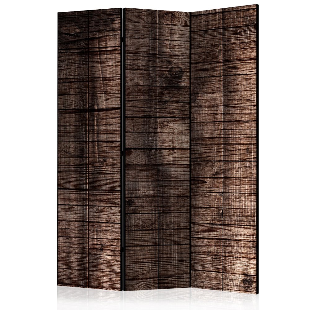 Paraván Dark Brown Boards Dekorhome 135x172 cm (3-dílný)
