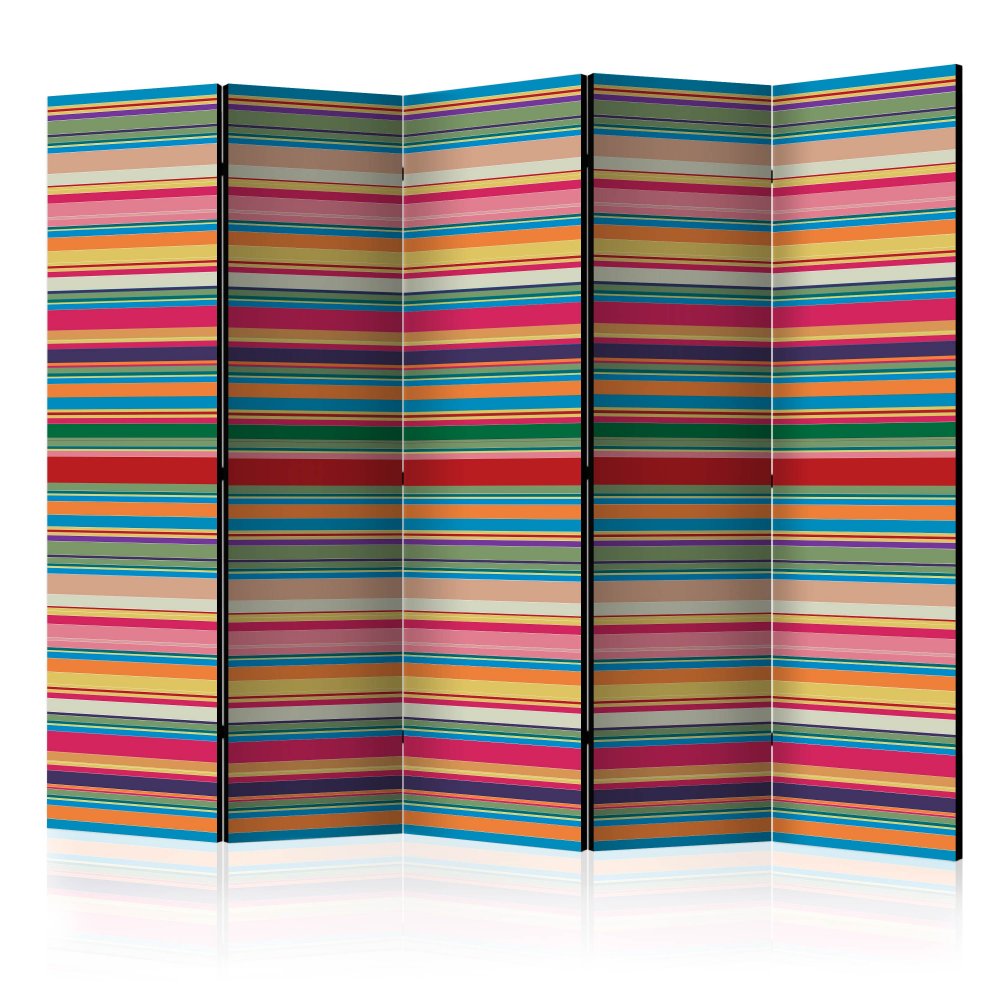 Paraván Subdued stripes Dekorhome 225x172 cm (5-dílný),Paraván Subdued stripes Dekorhome 225x172 cm 