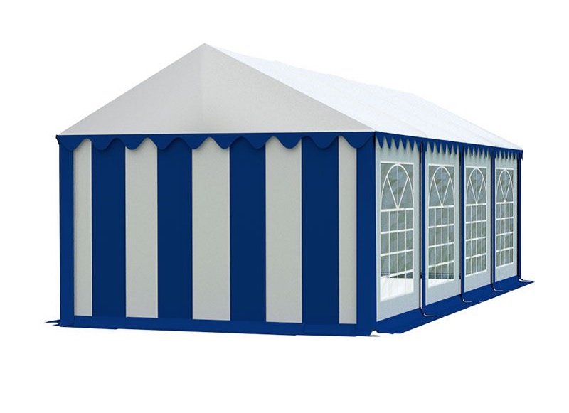 Zahradní párty stan 4x8m EKONOMY Bílá / modrá
