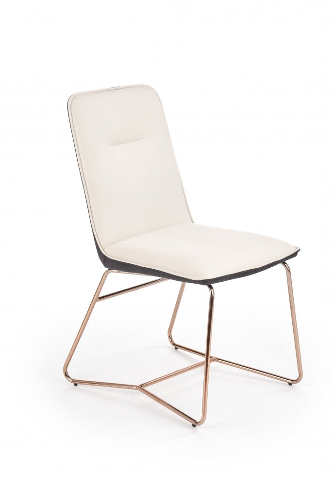 Jídelní židle K390 krémová / šedá / zlatá Halmar
