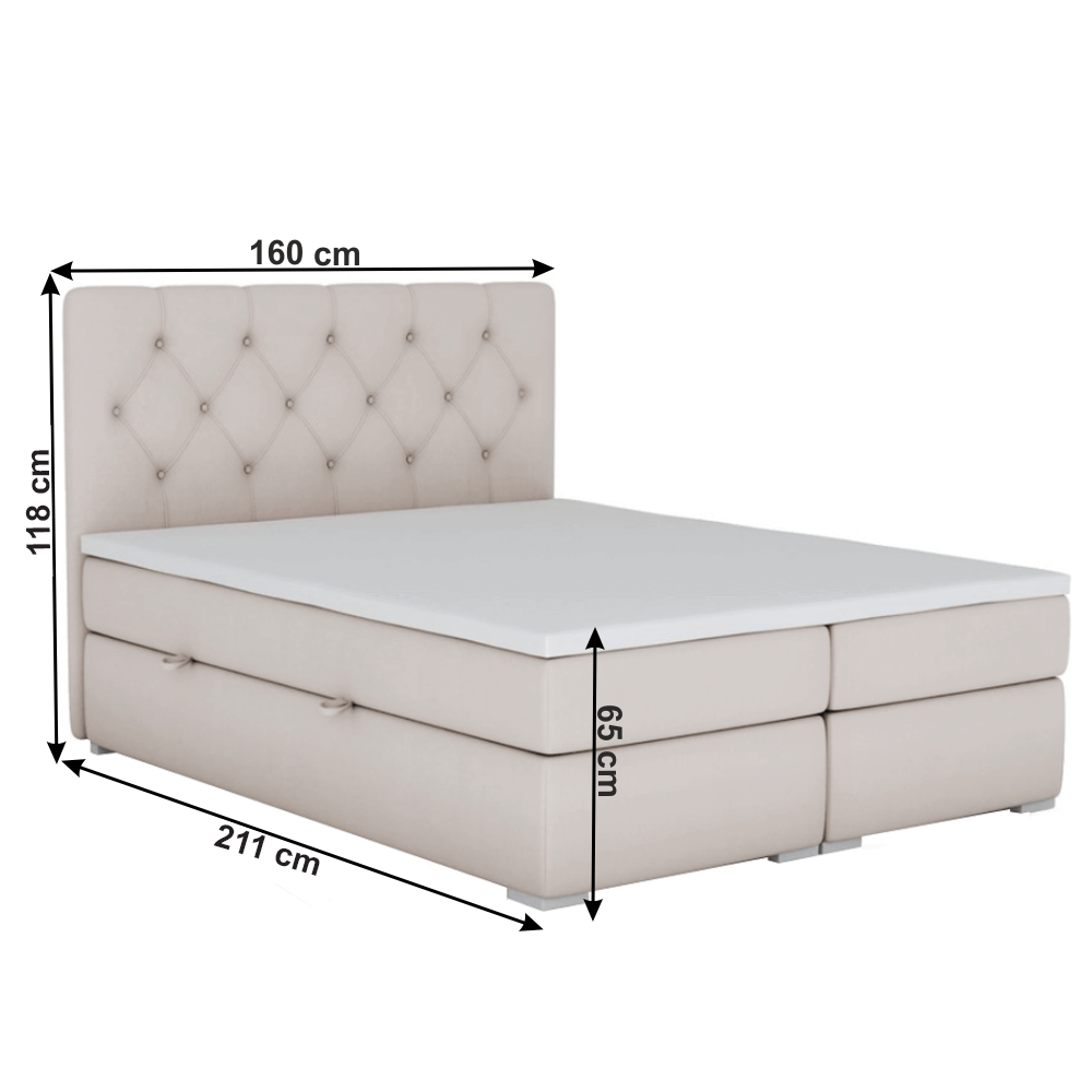 E-shop Boxspringová posteľ ESHLY Tempo Kondela 160 x 200 cm
