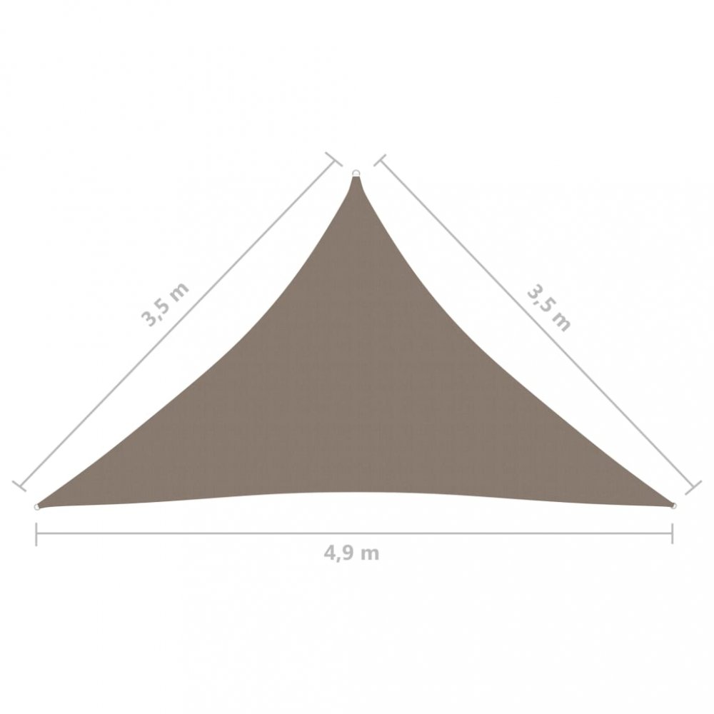Tieniaca plachta trojuholníková 3,5 x 3,5 x 4,9 m oxfordská látka Dekorhome Červená