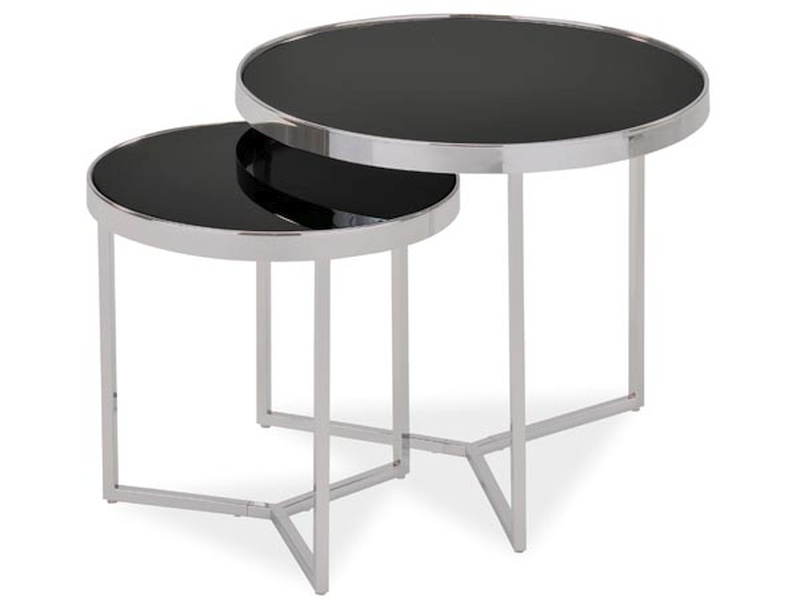 Konferenční stolek 2 ks DELIA II Signal Stříbrná