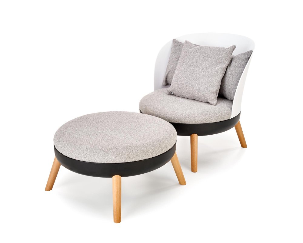 Křeslo Scandi popelavě šedá/bílá/černá Obrázek