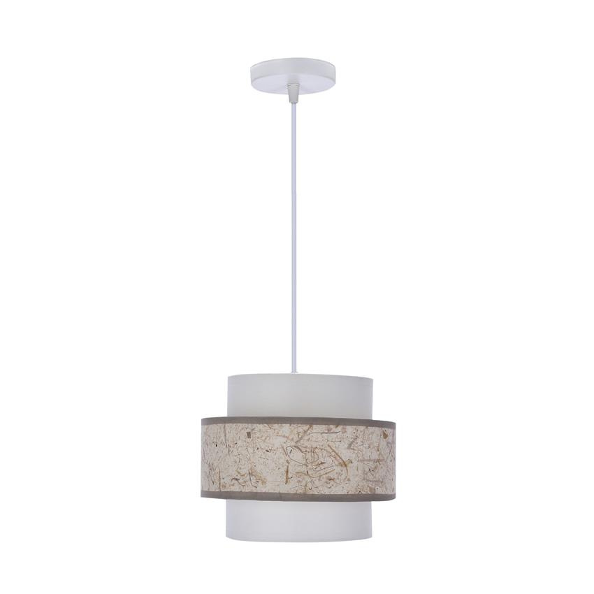 Závesná lampa Calmi biela 1x40W e27 tienidlo biela+béžová