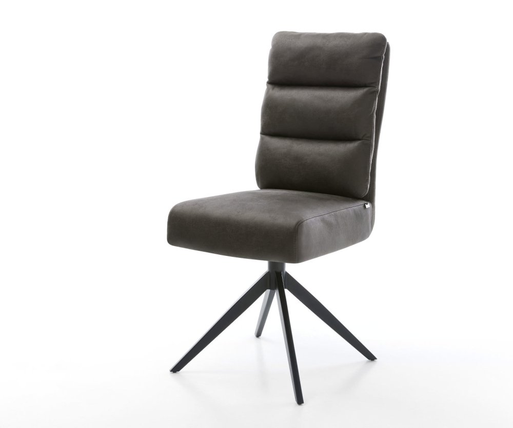 Otočná stolička Pela-Flex mikrovlákno antracit vintage krížový rám