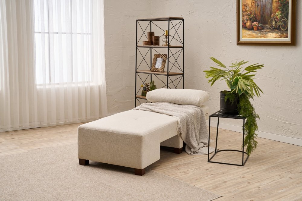Rozkládací křeslo Perenna Chenille Right - Cream (obrázek 7)