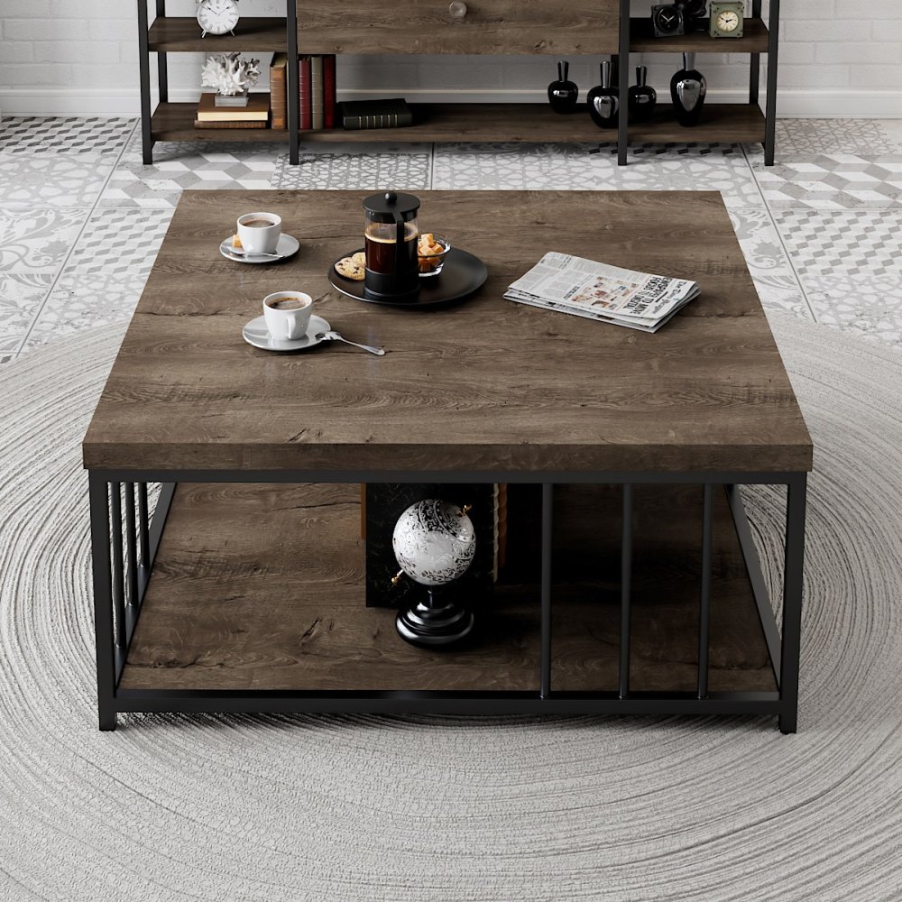 Konferenční stolek Zenn - Walnut, Black (obrázek 6)