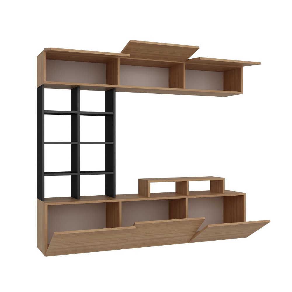 TV stěna / Sestava pod TV Sasa - Teak, Black (obrázek 4)