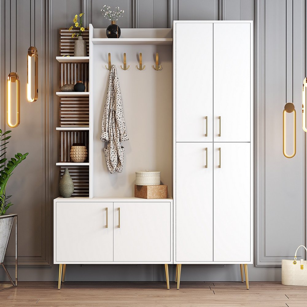 Předsíňová stěna Viyana Da - White, Gold (obrázek 7)