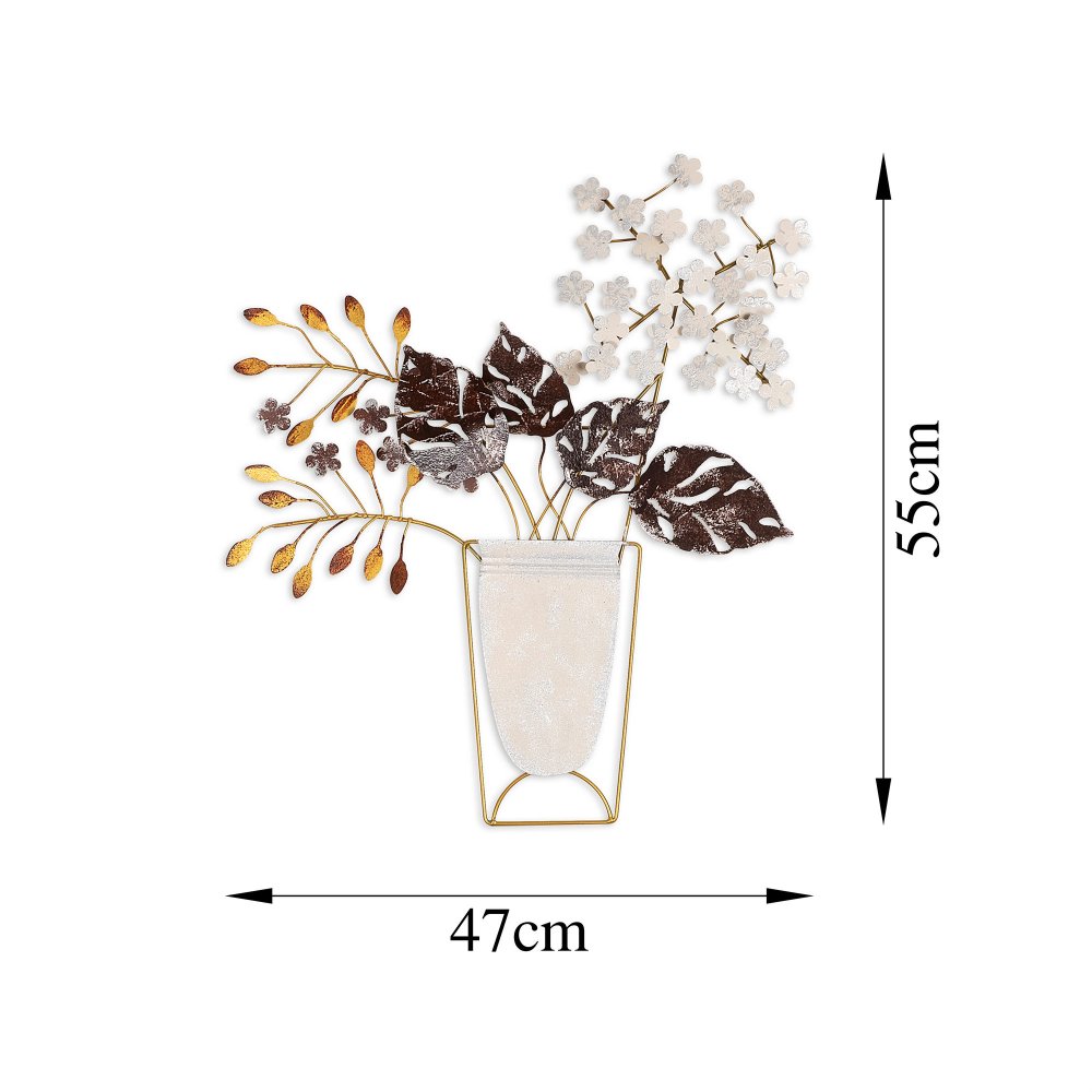 Dekorativní kovový doplněk na zeď Flowers in Pots (obrázek 3)