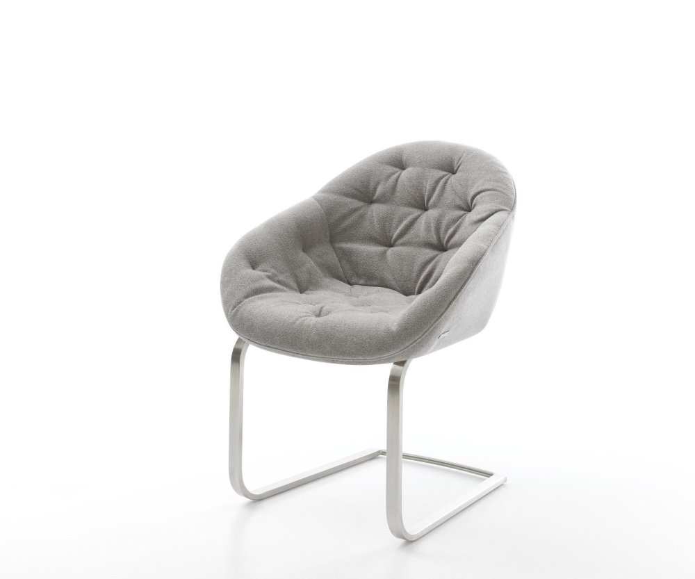 Konzolová jedálenská stolička Gaio-Flex texturovaná látka mäkký sivá