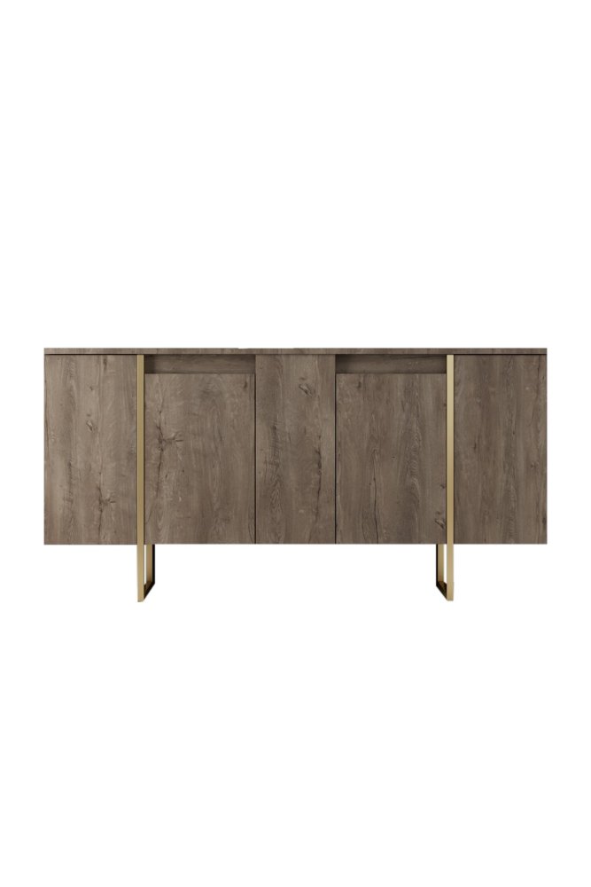 Living Room Furniture Set Luxe - Walnut, Gold (obrázek 3)