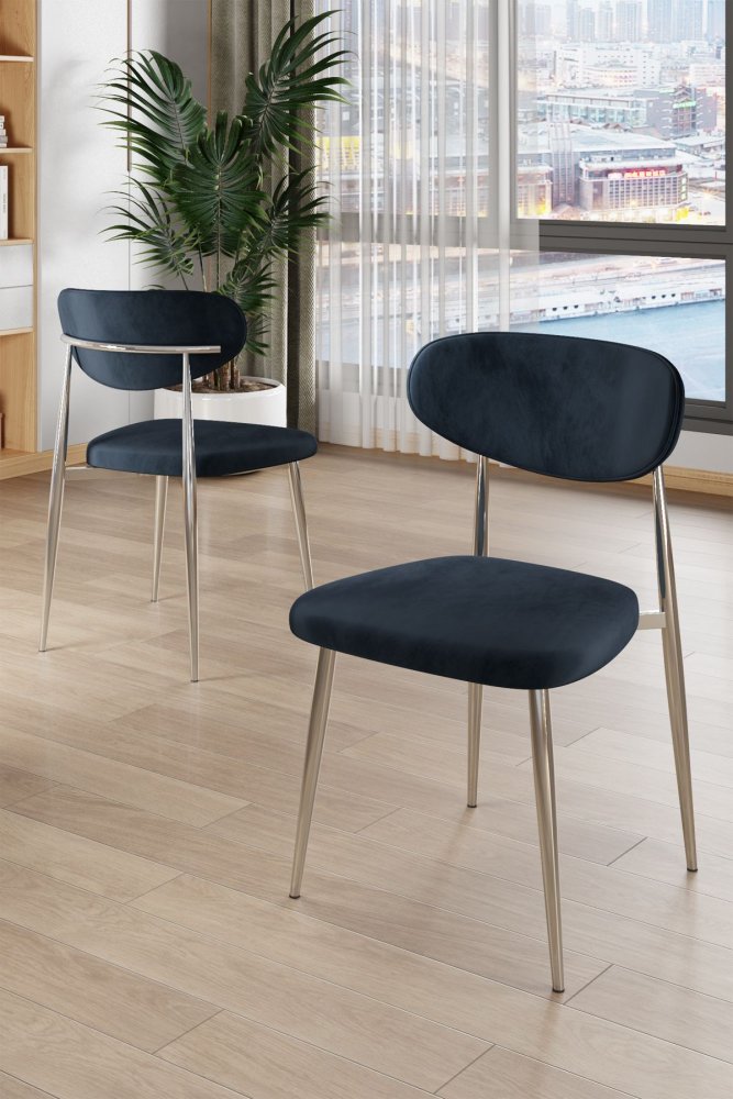 Súprava stoličiek (4 kusy) Vina - Anthracite, Chrome