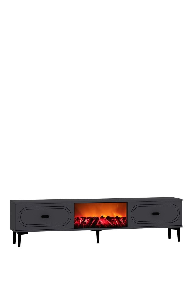 TV stolek Weny Bohem Fireplace - Anthracite (obrázek 5)