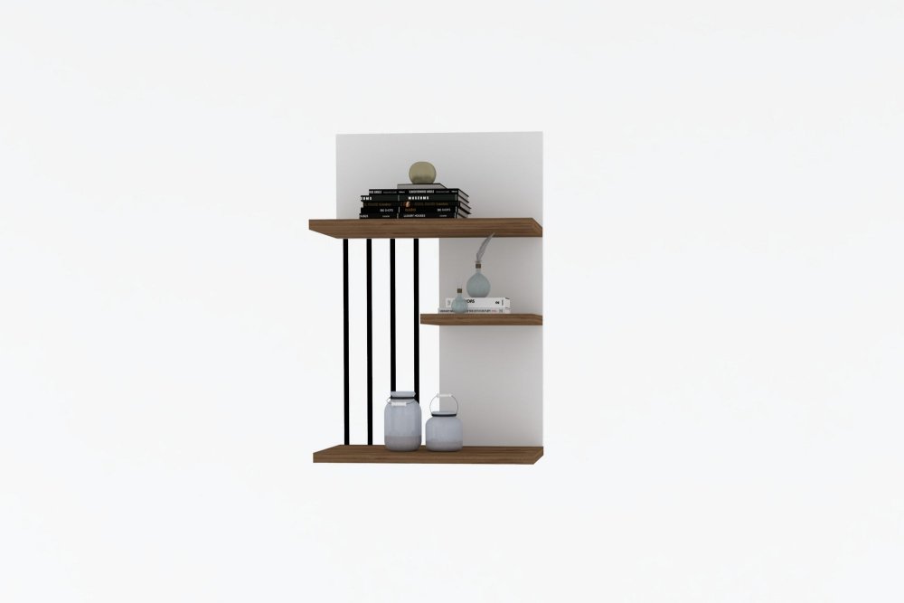 Nástěnná police Nezma - White, Walnut (obrázek 4)