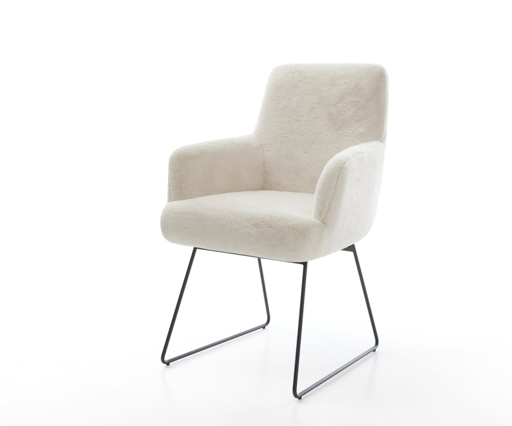 Jedálenská stolička Heira-Flex s opierkami plyšový manšester bielo