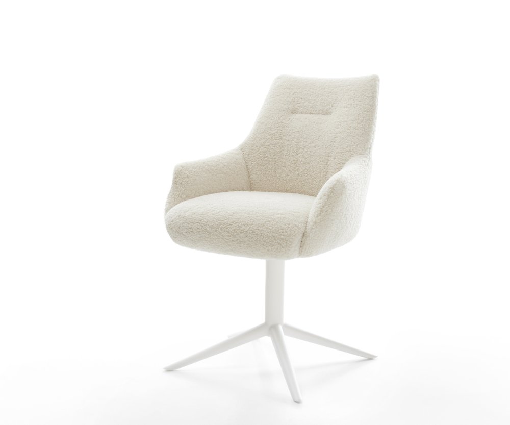 Jedálenská stolička Alja-Flex s opierkami teddy látka béžová krížová