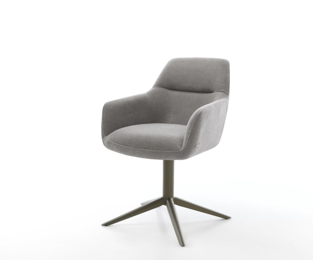 Jedálenská stolička Pejo-Flex štruktúrovaná látka mäkký sivá krížová